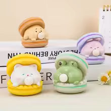 Bubble-Blowing Macaroon Animal Squishy Pinch Toy